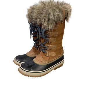 Sorel Joan of Arctic Boots Waterproof Womens Size 7.5 Fur Insulated Winter Boot